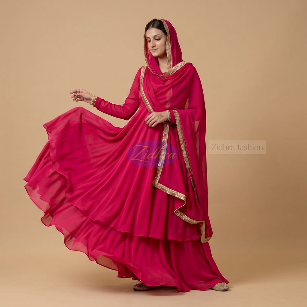 Umbrella cut skirt and gown