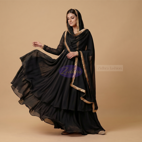 Umbrella cut skirt and gown